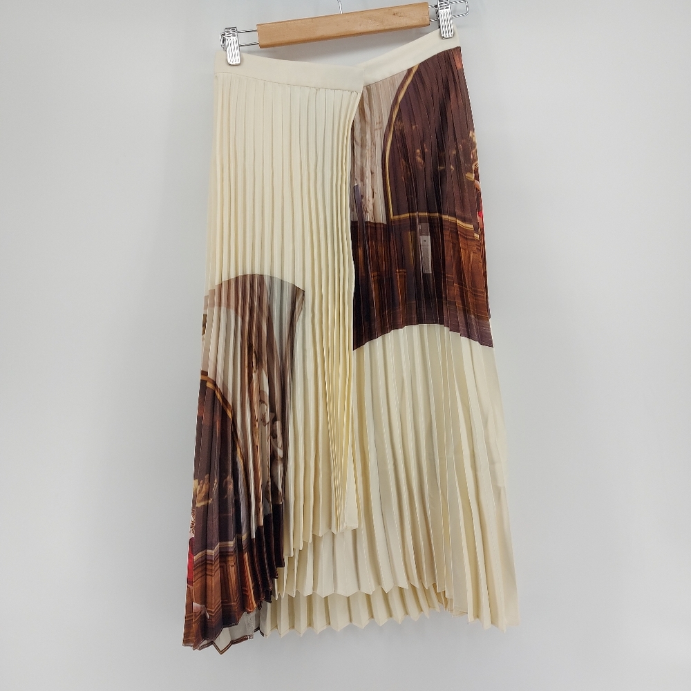 Mo & Co Edition Platnium pleated midi skirt with ballet dance print Size Medium - Picture 3 of 8